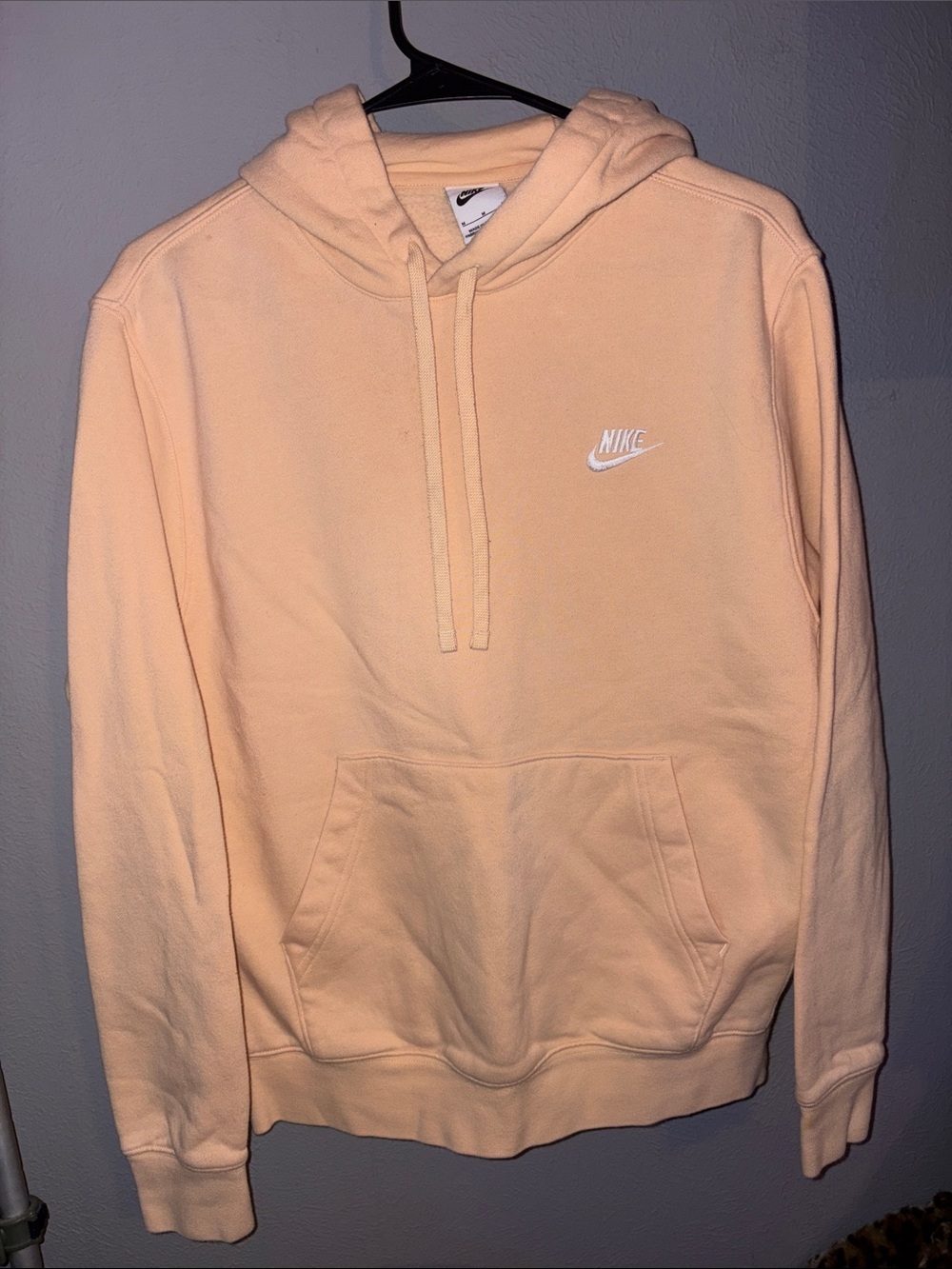 Nike Men’s Peach Hoodie with White Swoosh